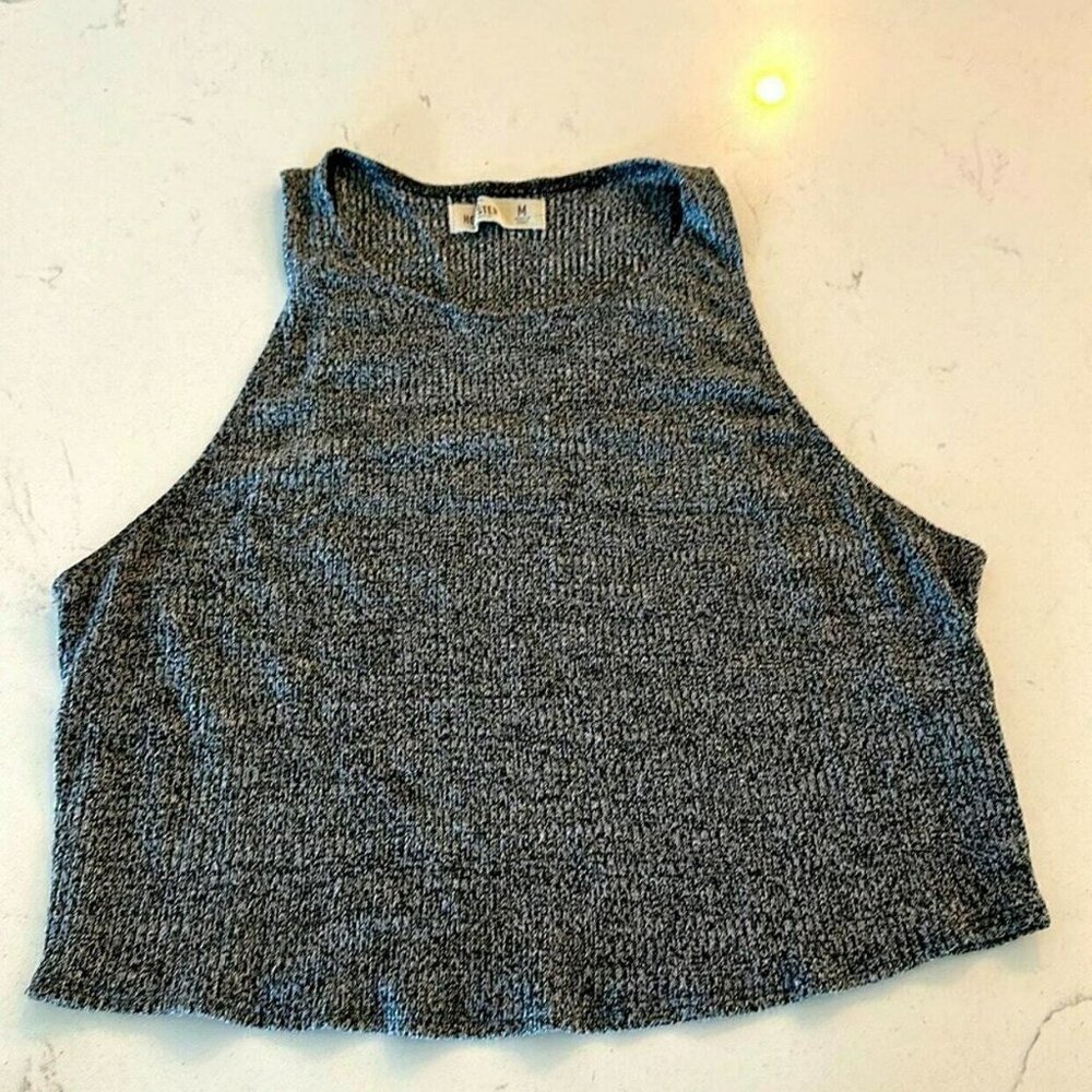 Grey Knit Cropped Tank Top Size Medium